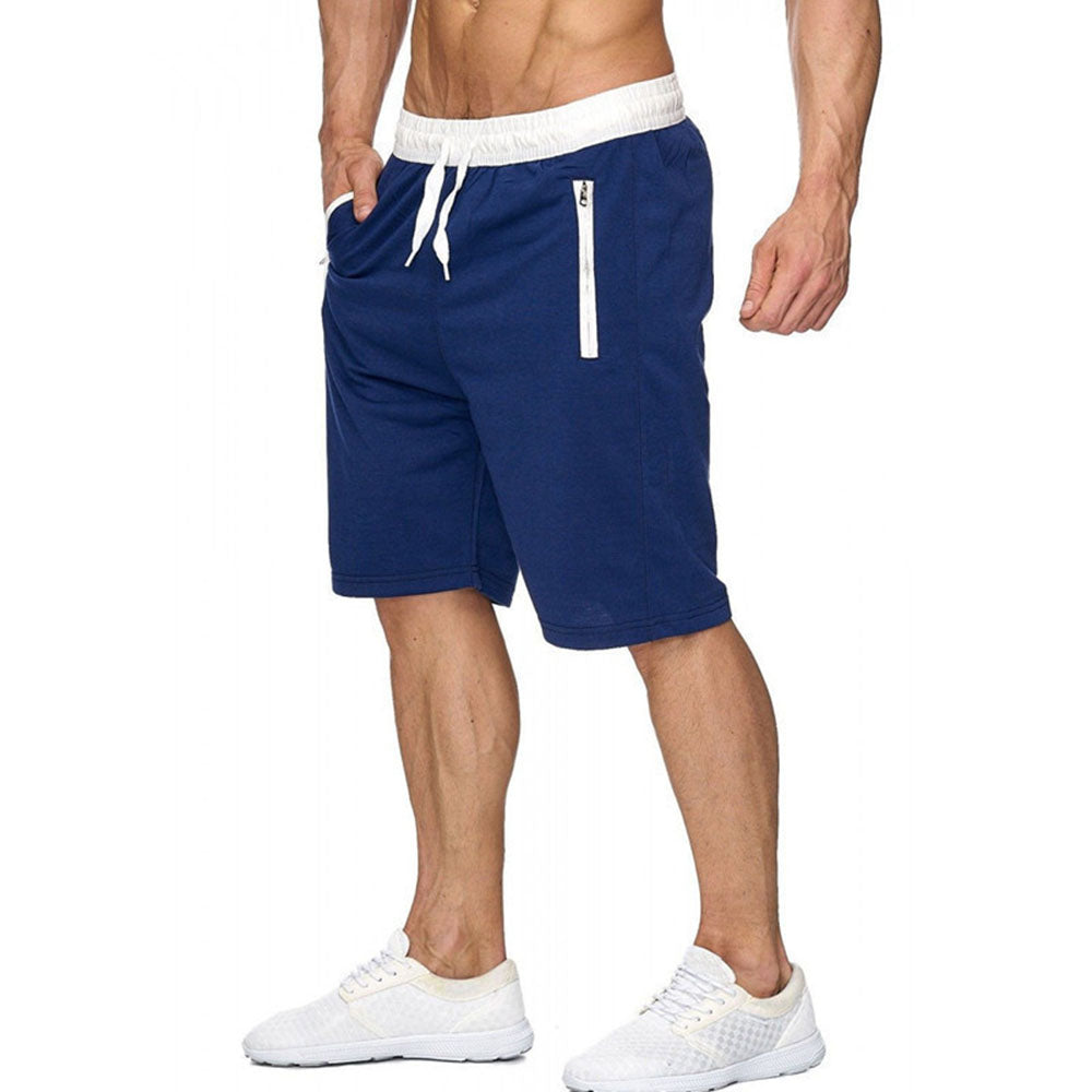 Straight Lace-Up Thin Color Block Mid Waist Men's Casual Pants