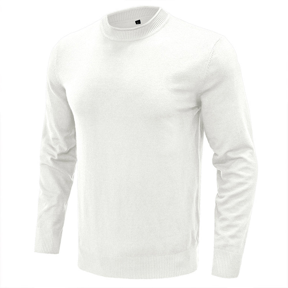 Round Neck Plain Standard Winter Men's Sweater