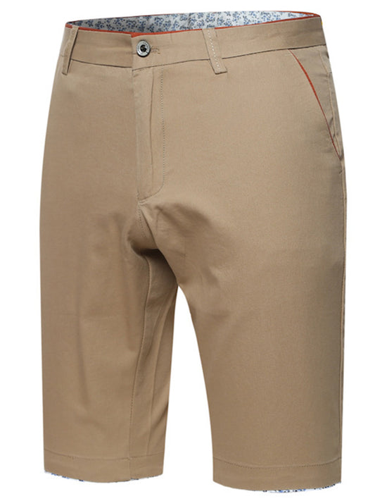 Straight Plain Zipper Men's Shorts