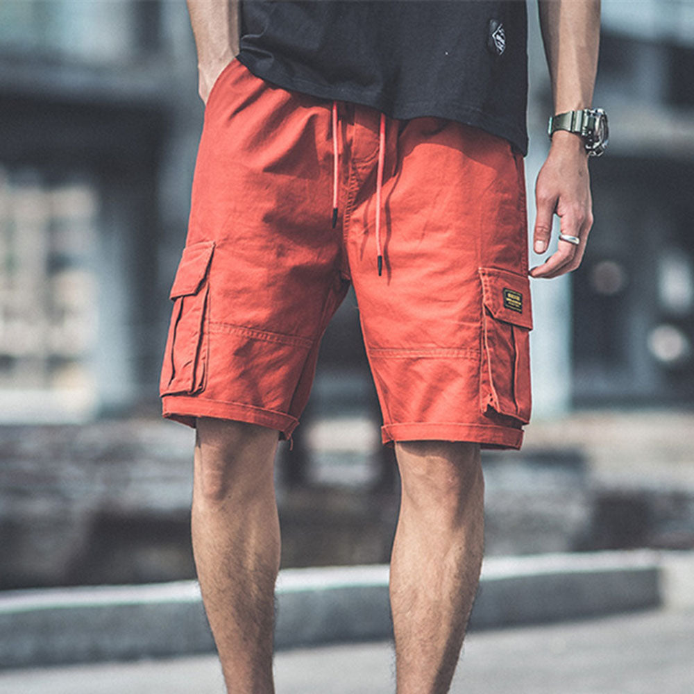 Pocket Letter Straight Lace-Up Men's Shorts