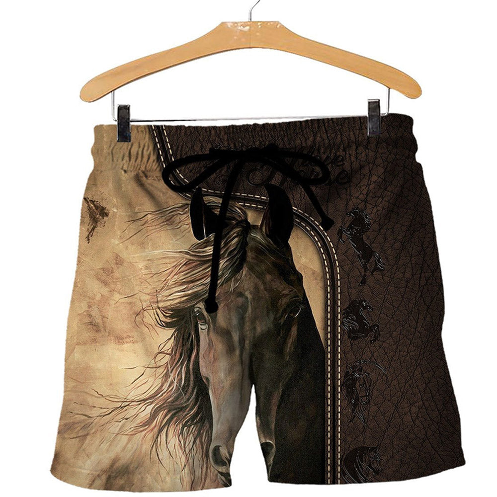 Loose Animal Patchwork Casual Men's Shorts