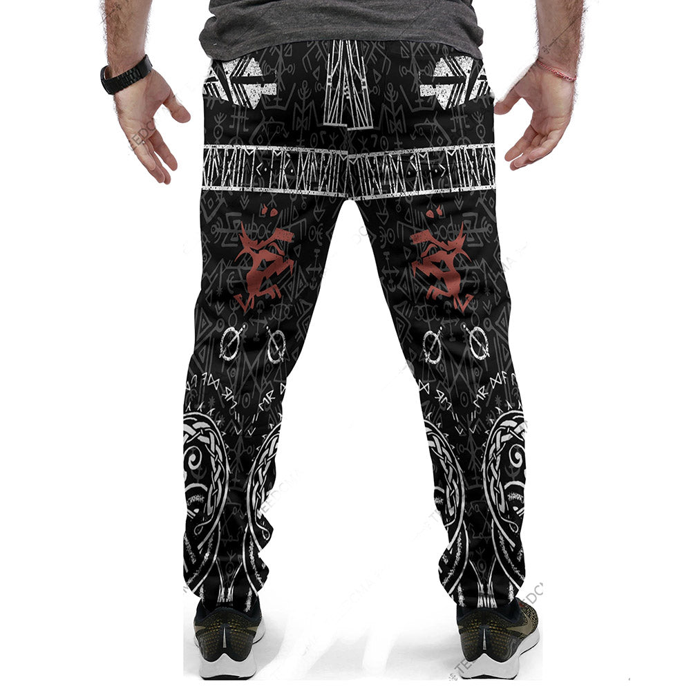 Print Mid Waist Men's Casual Pants