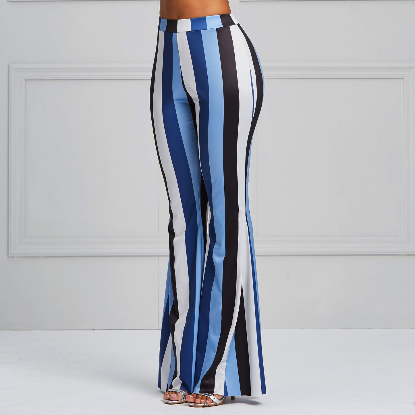 Print Stripe Skinny Full Length Women's Casual Pants