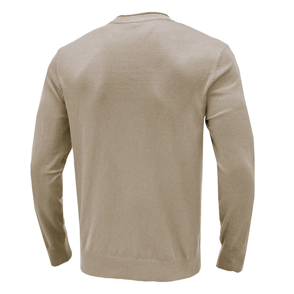 Round Neck Plain Standard Winter Men's Sweater