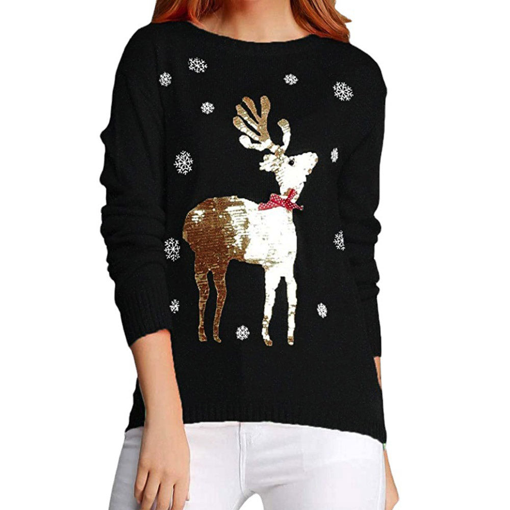 Merry Christmas Sweater | Regular Sequins Winter Women's Sweater