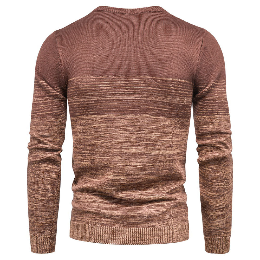 Round Neck Standard Patchwork Color Block European Men's Sweater