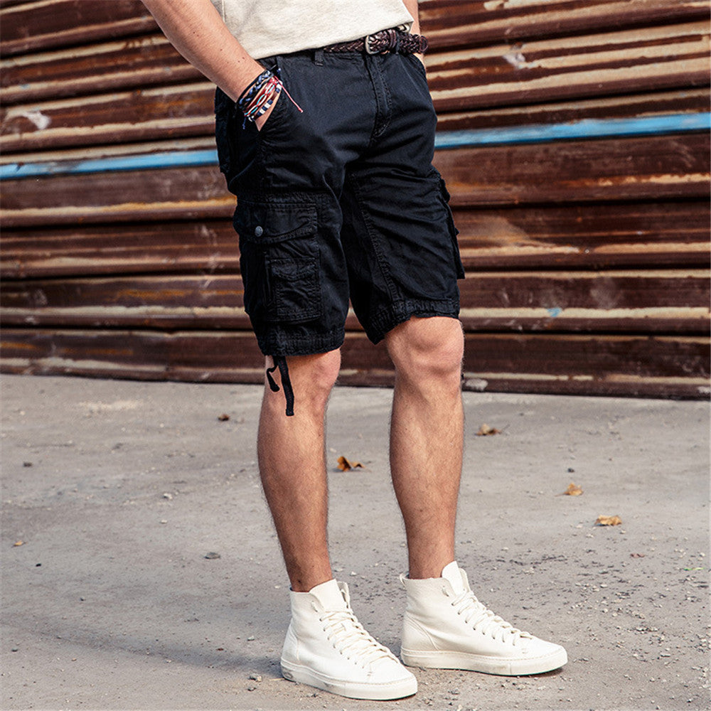 Plain Straight Lurex Mid Waist Men's Shorts