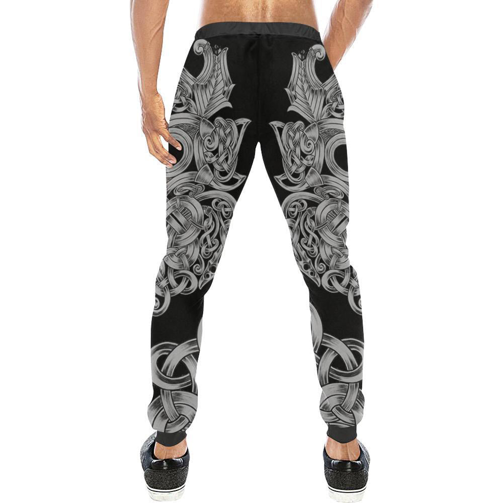 Print Color Block Lace-Up Men's Casual Pants