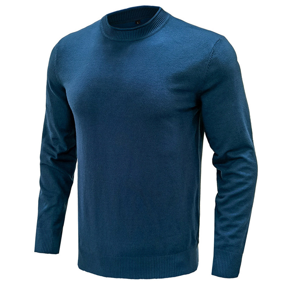 Round Neck Plain Standard Winter Men's Sweater