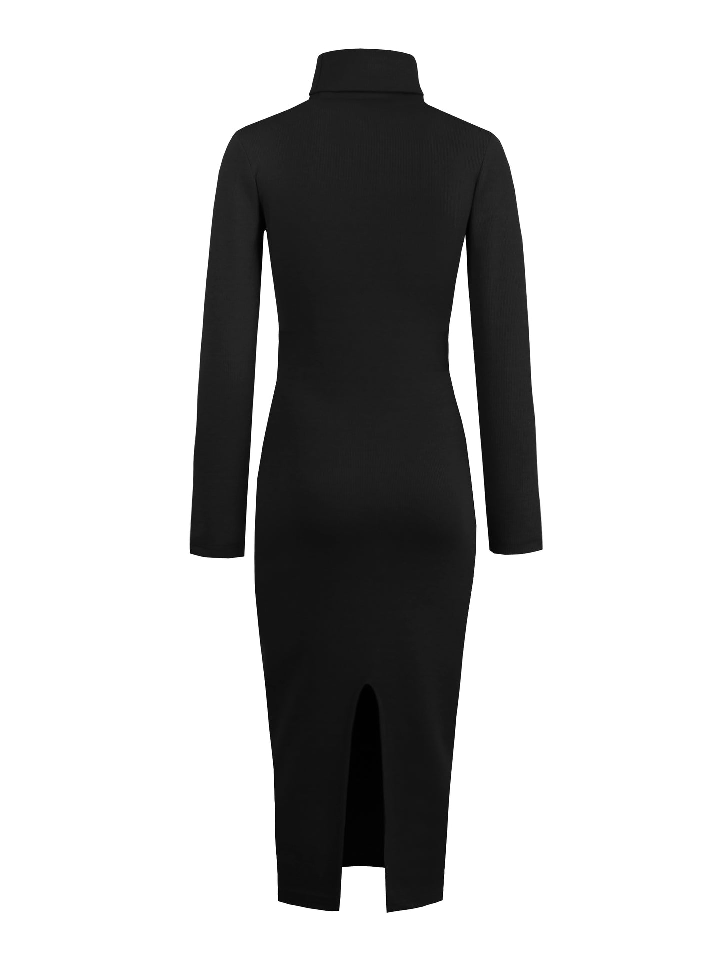 Mid-Calf Turtleneck Long Sleeve Pullover Women's Dress