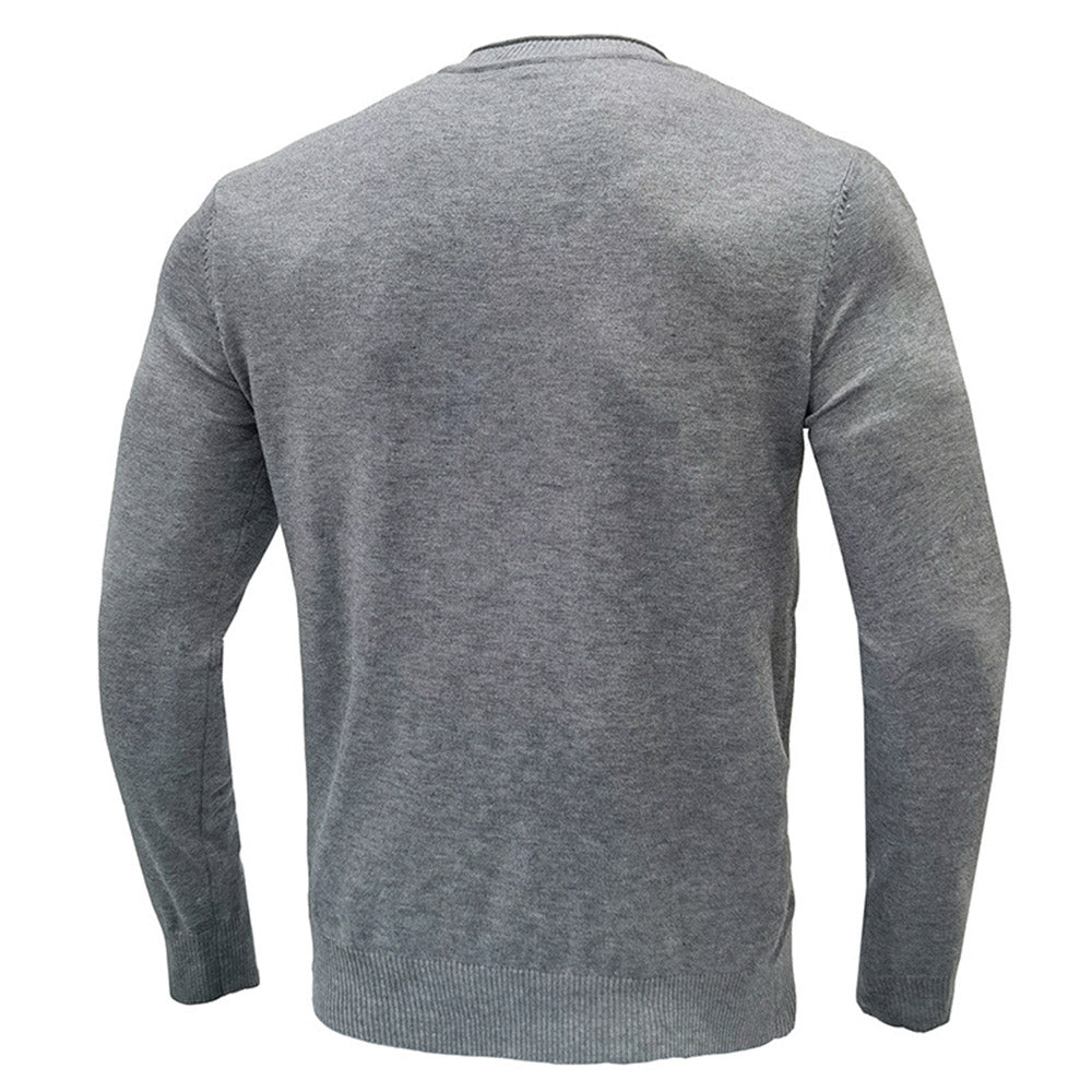 Round Neck Plain Standard Winter Men's Sweater