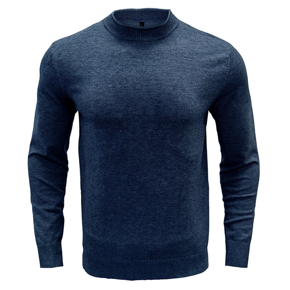 Round Neck Plain Standard Winter Men's Sweater