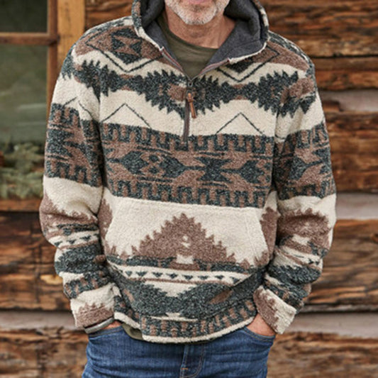 Geometric Standard Pocket European Men's Sweater