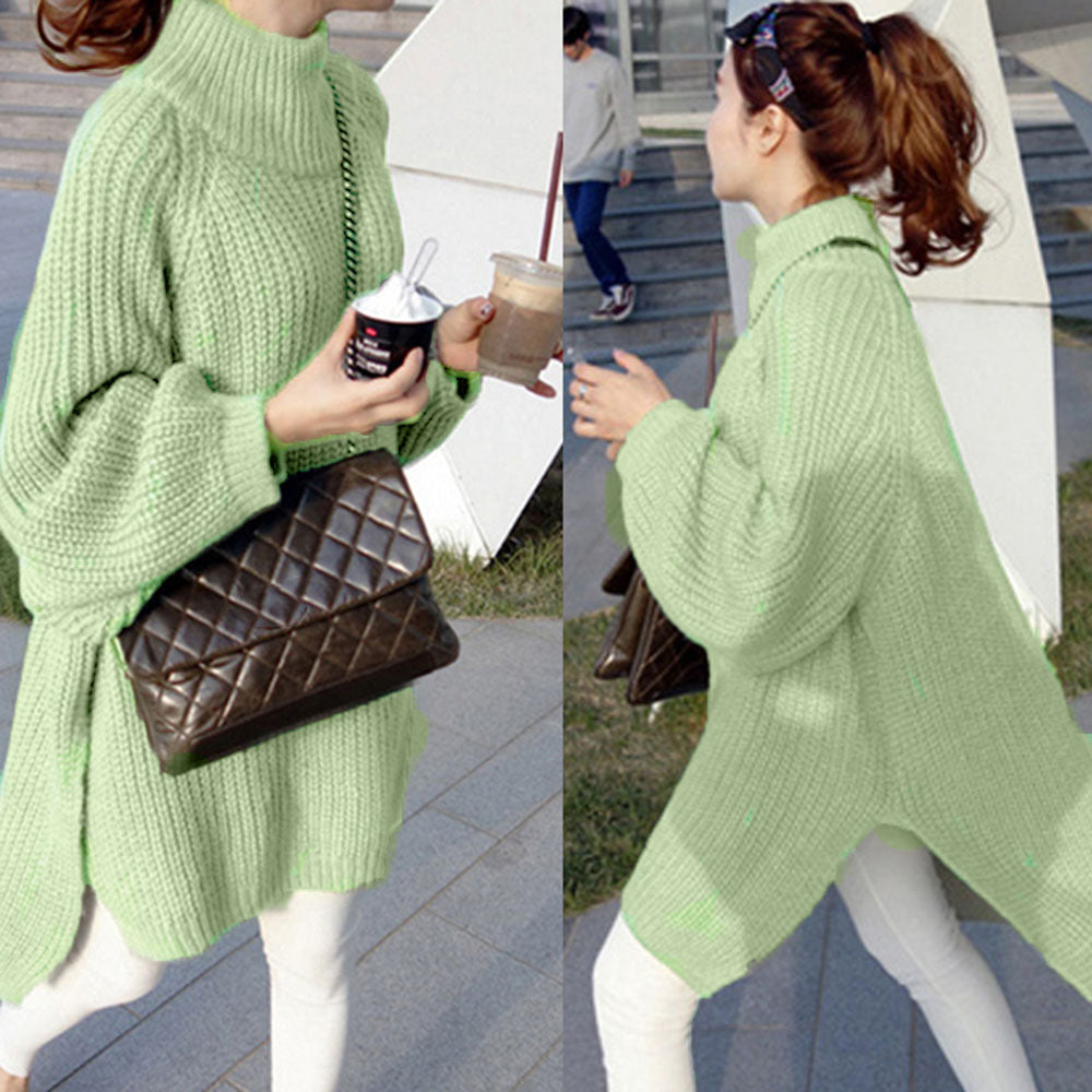 Raglan Sleeve Asymmetric Fall Women's Sweater