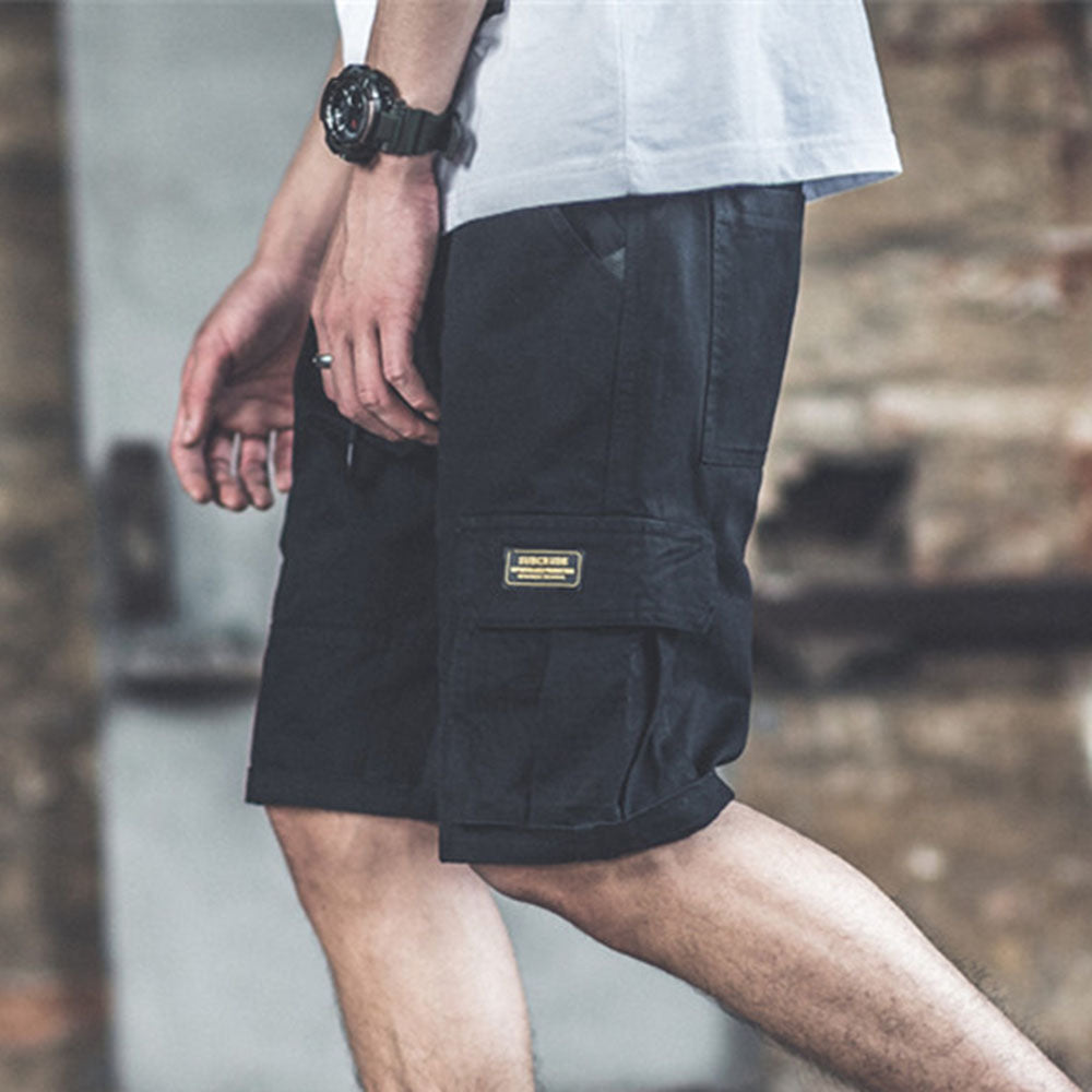 Pocket Letter Straight Lace-Up Men's Shorts