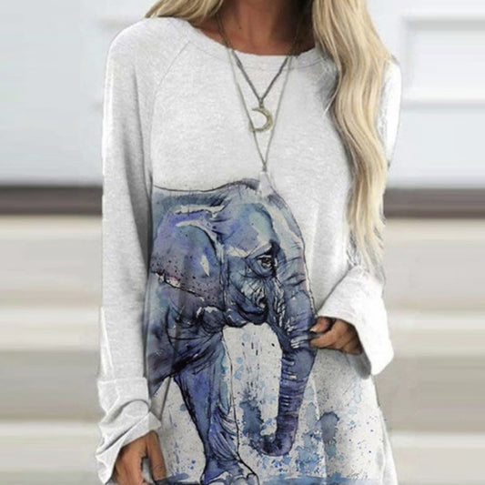 Print Animal Mid-Length Women's Hoodie