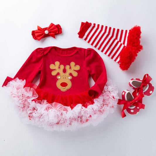 4-Piece Cute Christmas Dress for 21/22/23 Inches Reborn Dolls