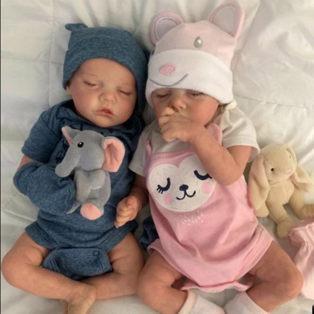 17'' Twins Sister Katelyn and Cameron Reborn Baby Doll Girl