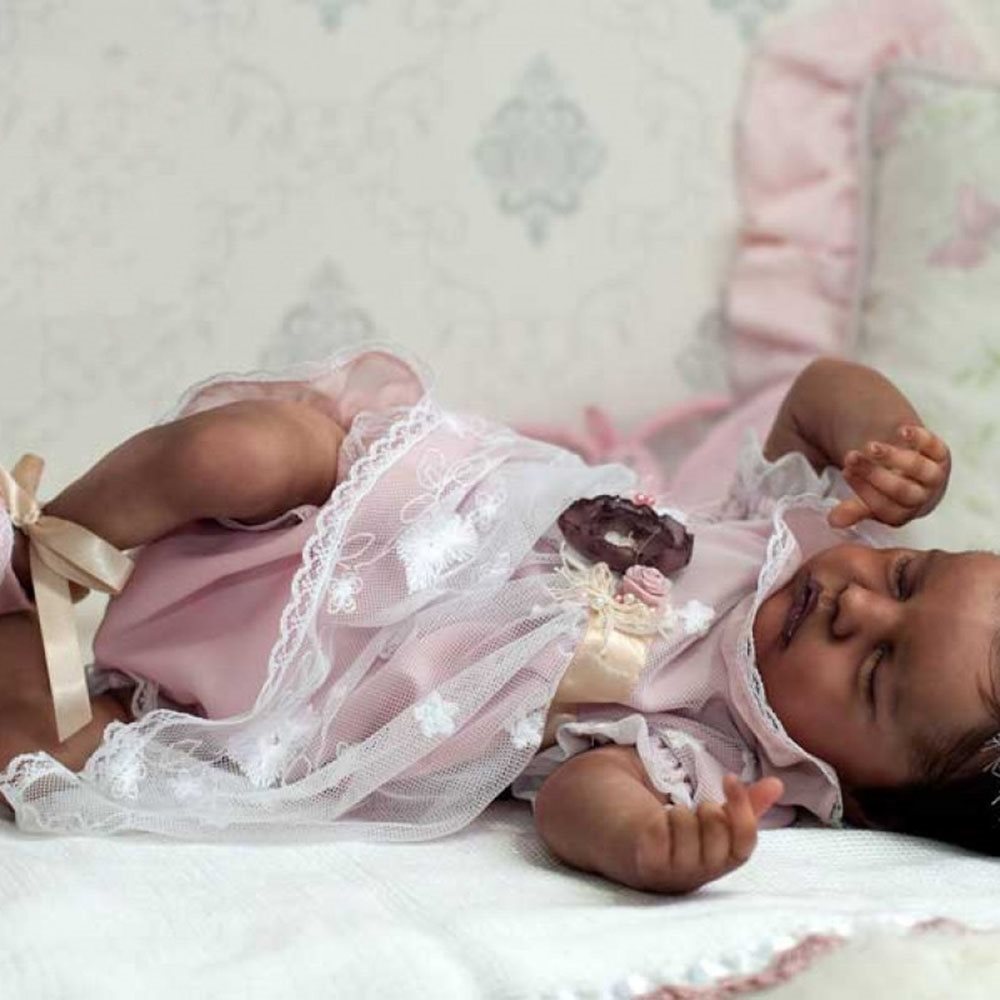 22"Adopted. Beautiful Custom Reborn Baby OOAK Lifelike Baby Girl Boy. Africa American