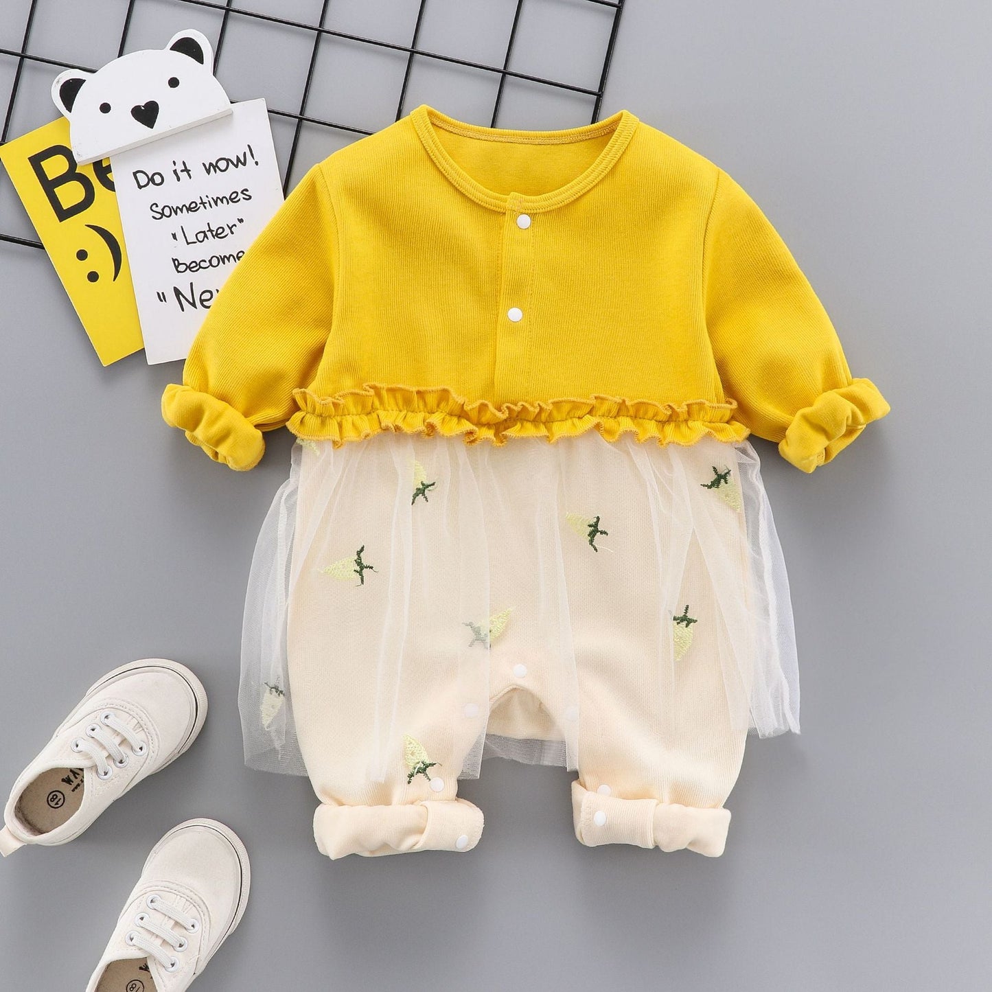 Veil Skirt Coveralls Bodysuit Clothes for 50-55cm Reborn Dolls